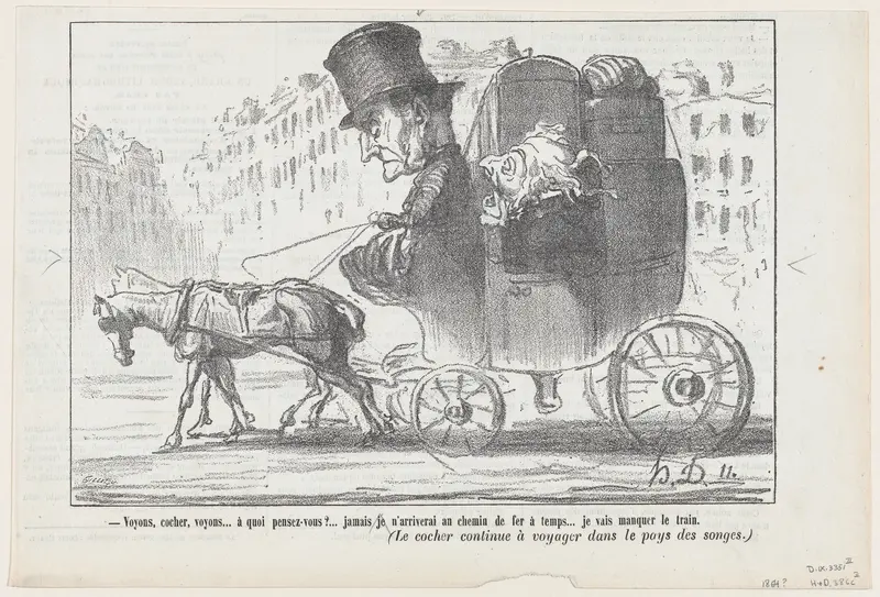 Driver... driver!... what are you thinking?, from "The Coachmen of Paris" Wall Art by Honoré Daumier - High-Resolution Digital Print