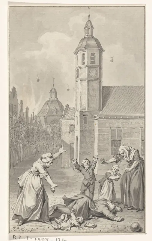 Droevig geval in de Willemstad 1793 Wall Art by Jacobus Buys - High-Resolution Digital Print
