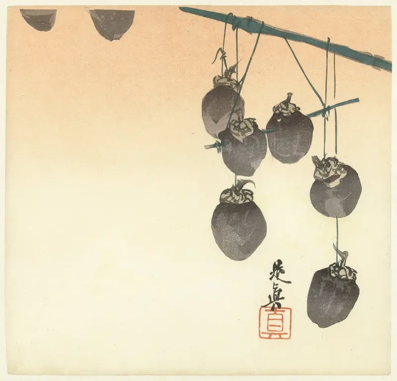Drogende kaki vruchten Wall Art by Unknown - High-Resolution Digital Print