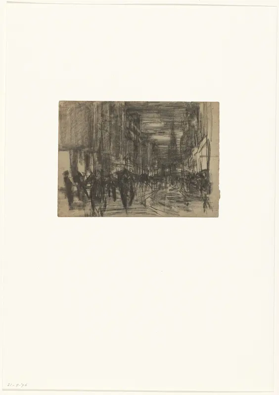Drukke straat bij avond Wall Art by Isaac Israels - High-Resolution Digital Print