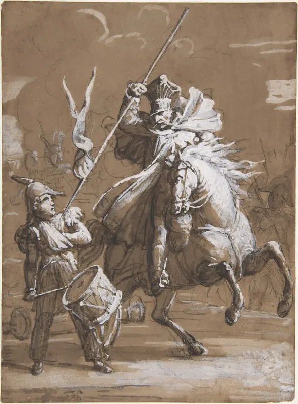 Drummer Boy Attacked by a Cossack Wall Art by Jean Victor Schnetz - High-Resolution Digital Print