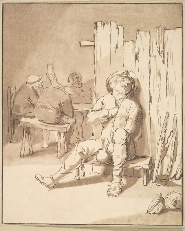 Drunken Farmer in an Inn Wall Art by Cornelis Ploos van Amstel - High-Resolution Digital Print