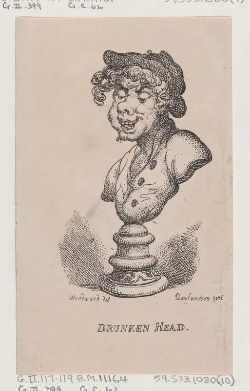 Drunken Head Wall Art by Thomas Rowlandson - High-Resolution Digital Print