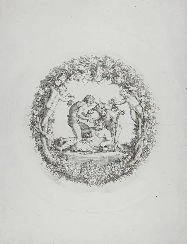 Drunken Silenus (the "Tazza Farnese") Wall Art by Annibale Carracci - High-Resolution Digital Print