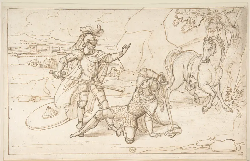 Duel of Knights Wall Art by Anonymous, Italian, 19th century - High-Resolution Digital Print