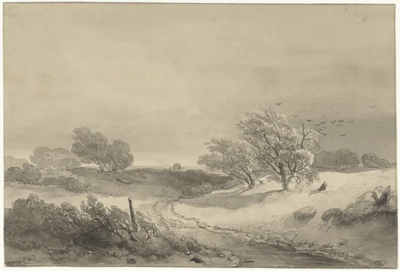 Duinlandschap in somber weer Wall Art by Willem Roelofs (I) - High-Resolution Digital Print