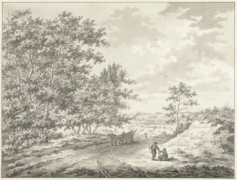 Duinlandschap met enkele figuren Wall Art by Cornelis van Heurn - High-Resolution Digital Print
