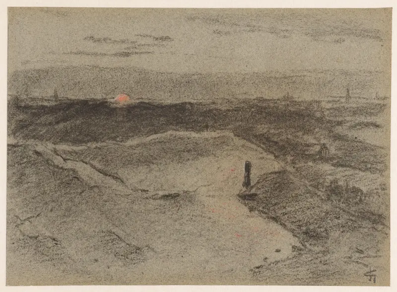 Duinlandschap met zonsondergang Wall Art by Carel Nicolaas Storm van 's-Gravesande - High-Resolution Digital Print