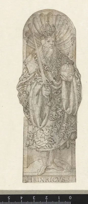 Duitse keizer Hendrik II in een nis Wall Art by Heinrich Aldegrever - High-Resolution Digital Print