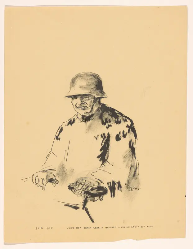 Duitse soldaat met fiets Wall Art by Unknown - High-Resolution Digital Print