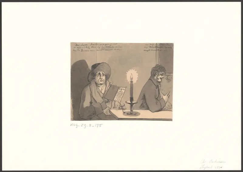 Duitser in het koffiehuis terwijl hij leest over de Slag bij Austerlitz van 2 december 1805 Wall Art by Christiaan Andriessen - High-Resolution Digital Print