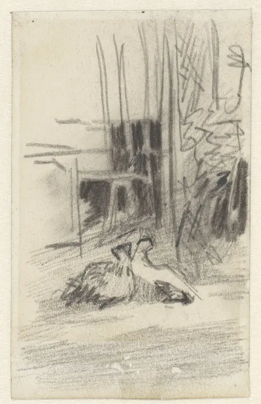 Duiven in een hof Wall Art by Jacob Maris - High-Resolution Digital Print