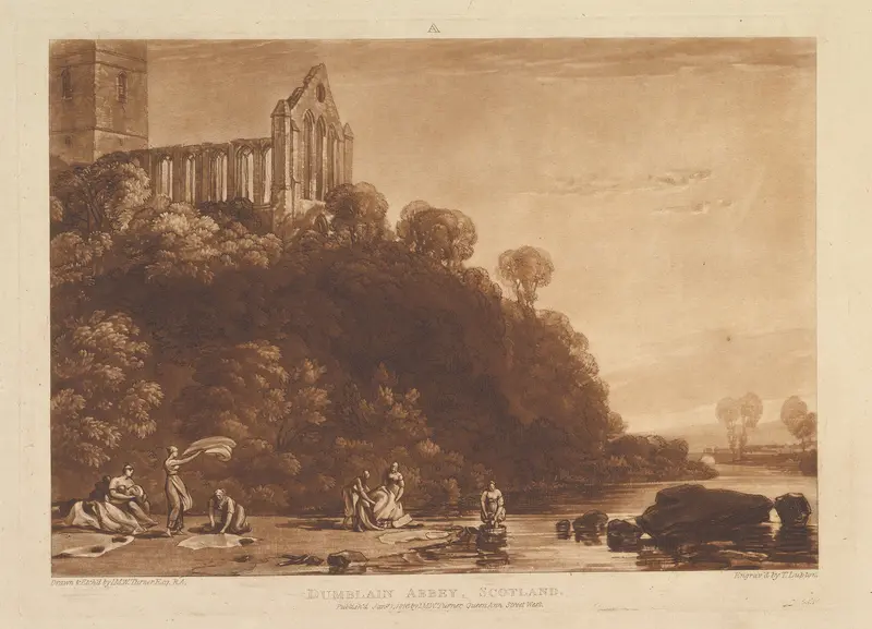 Dumblain Abbey, Scotland, part XI, plate 56 from "Liber Studiorum" Wall Art by Joseph Mallord William Turner - High-Resolution Digital Print
