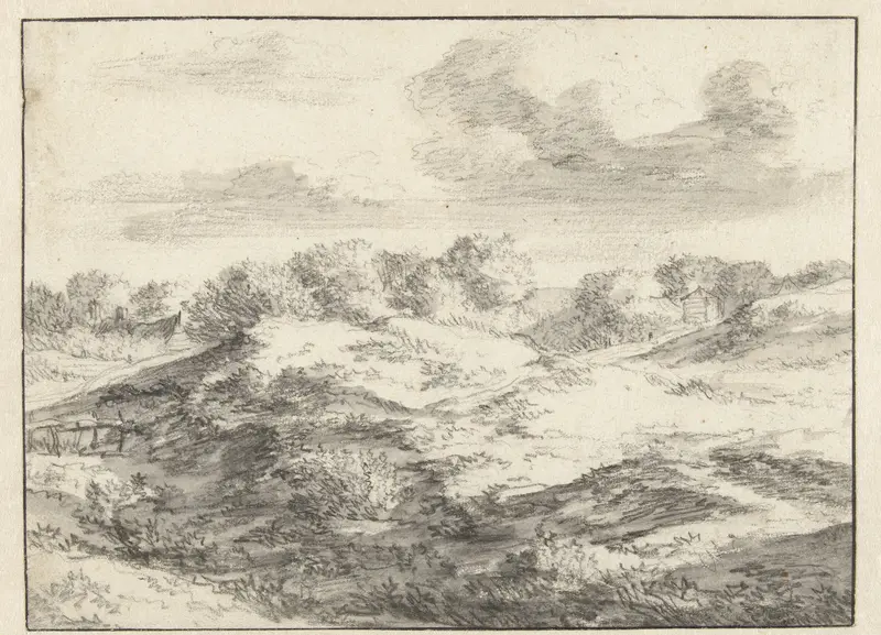 Dune Landscape, with a Cottage in the Distance Wall Art by Unknown - High-Resolution Digital Print