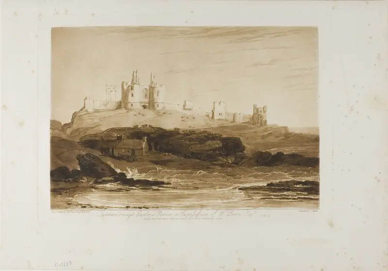 Dunstanborough Castle, plate 14 from Liber Studiorum Wall Art by Joseph Mallord William Turner - High-Resolution Digital Print