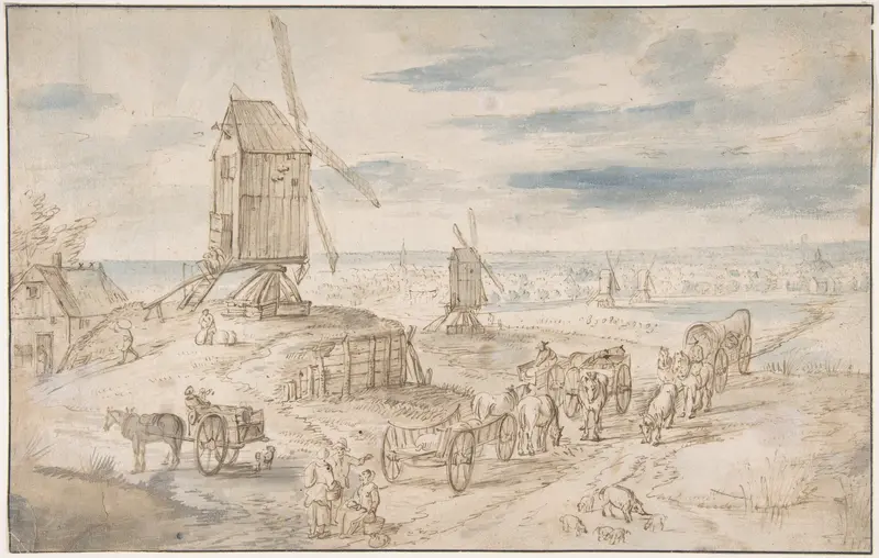Dutch Landscape with Windmills Wall Art by Jan Brueghel the Elder - High-Resolution Digital Print