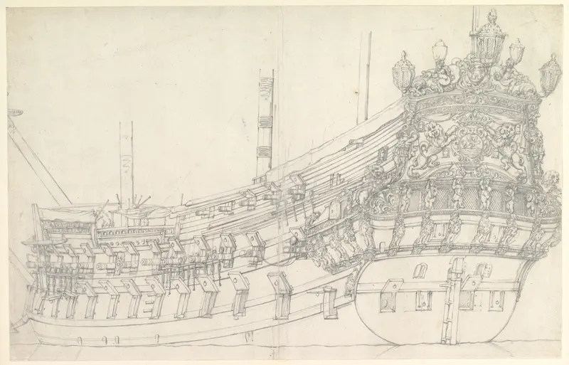Dutch Ship: The Tholen (?) Wall Art by Willem van de Velde I - High-Resolution Digital Print