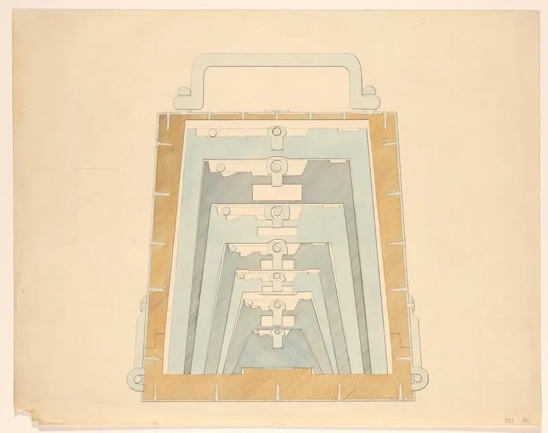 Dwarsdoorsnede van foedraal met gewichten Wall Art by anonymous - High-Resolution Digital Print