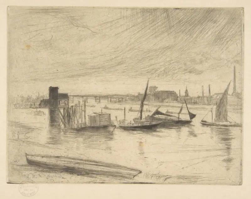 Early Morning, Battersea (Battersea Dawn) (Cadogan Pier) Wall Art by James McNeill Whistler - High-Resolution Digital Print