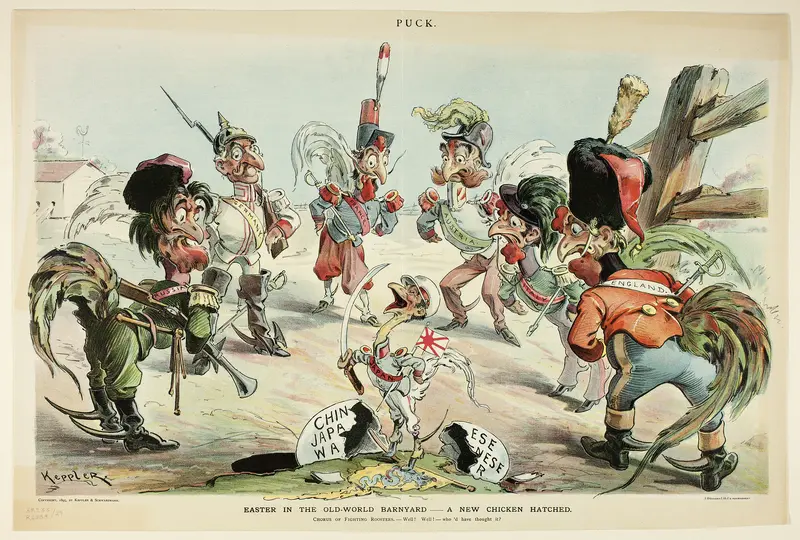 Easter in the Old World Barnyard, from Puck Wall Art by Joseph Keppler - High-Resolution Digital Print