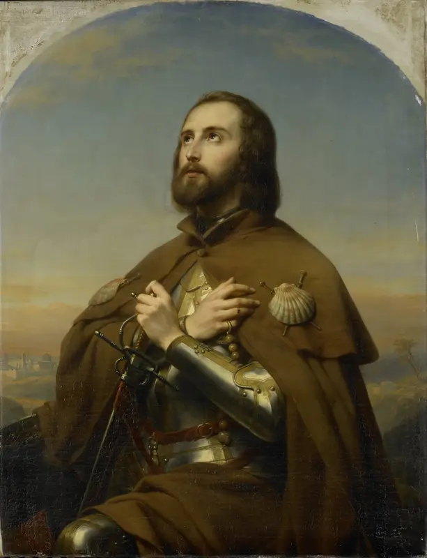 Eberhard (1445-96), Duke of Würtemberg, as a Pilgrim in the Holy Land Wall Art by Nicaise De Keyser - High-Resolution Digital Print