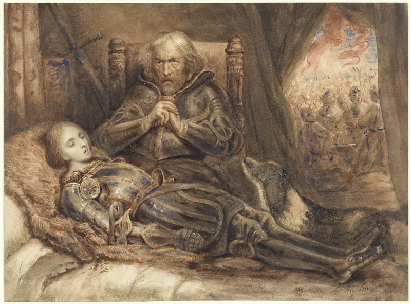 Eberhard von Württenberg treurend om zijn zoon Wall Art by Ary Scheffer - High-Resolution Digital Print