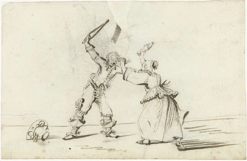 Echtpaar dat elkaar te lijf gaat Wall Art by Gesina ter Borch - High-Resolution Digital Print