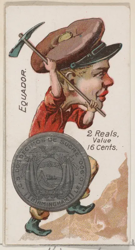 Ecuador, 2 Reals, from the series Coins of All Nations (N72, variation 1) for Duke brand cigarettes Wall Art by W. Duke, Sons & Co. - High-Resolution Digital Print