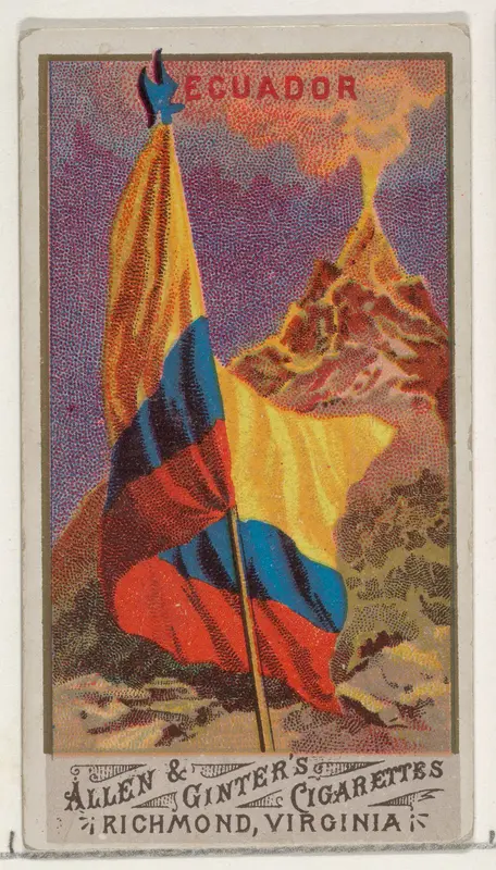 Ecuador, from Flags of All Nations, Series 1 (N9) for Allen & Ginter Cigarettes Brands Wall Art by Allen & Ginter - High-Resolution Digital Print