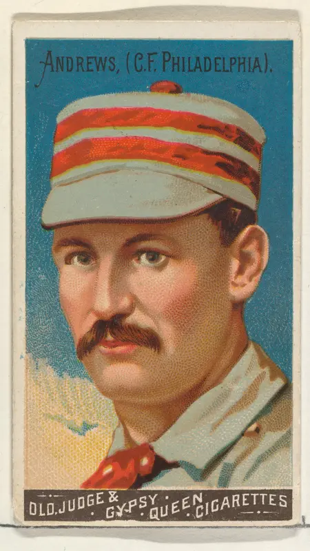 Ed Andrews, Center Field, Philadelphia, from the Goodwin Champion series for Old Judge and Gypsy Queen Cigarettes Wall Art by Goodwin & Company - High-Resolution Digital Print