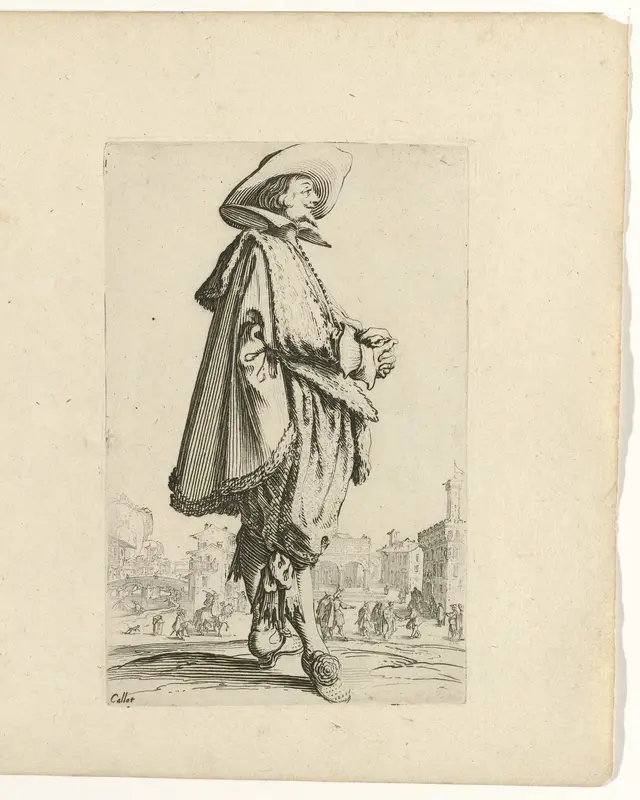 Edelman met hoed, de handen gevouwen, naar rechts Wall Art by Unknown - High-Resolution Digital Print