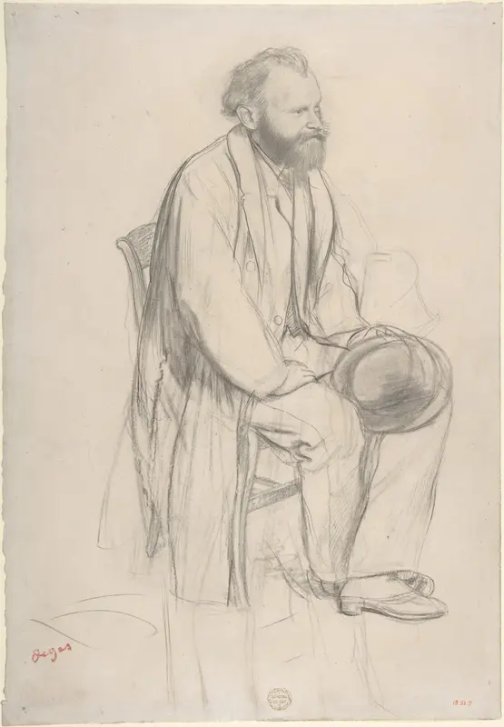 Édouard Manet, Seated, Holding His Hat Wall Art by Edgar Degas - High-Resolution Digital Print