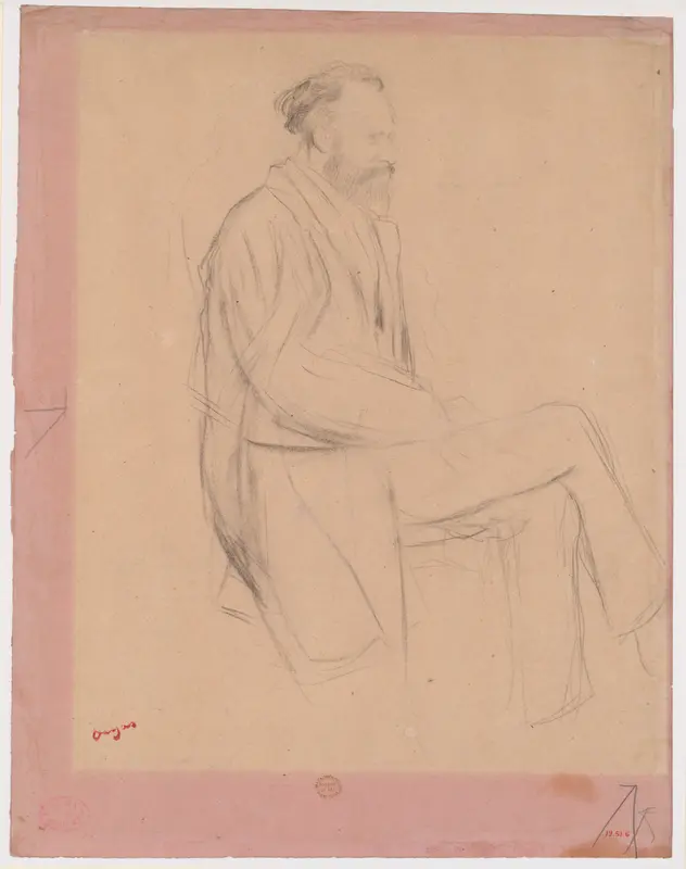 Édouard Manet, Seated, Right Profile Wall Art by Edgar Degas - High-Resolution Digital Print