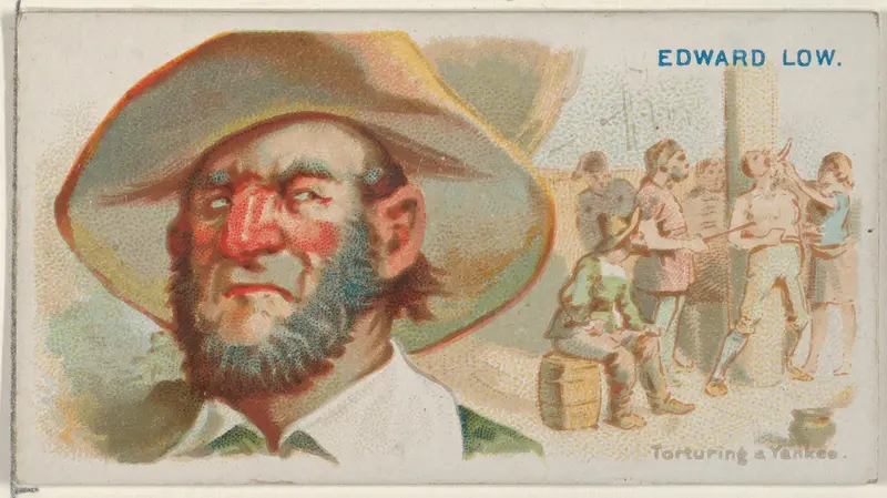 Edward Low, Torturing a Yankee, from the Pirates of the Spanish Main series (N19) for Allen & Ginter Cigarettes Wall Art by Allen & Ginter - High-Resolution Digital Print