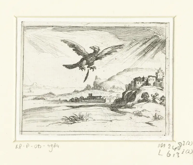 Een adelaar laat een oude veer vallen Wall Art by Jacques Callot - High-Resolution Digital Print