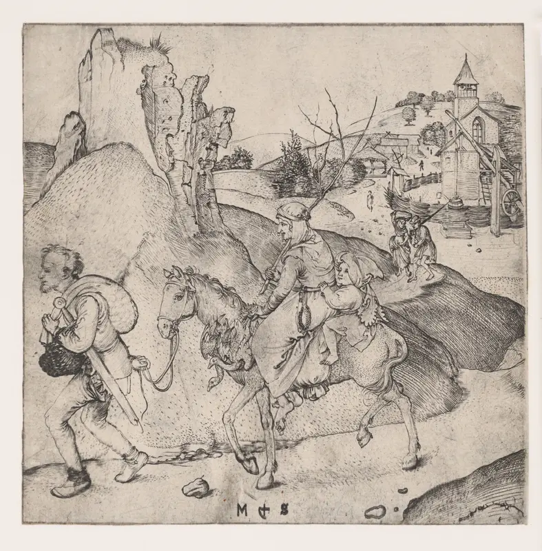 Een boerengezin op weg naar de markt Wall Art by Unknown - High-Resolution Digital Print