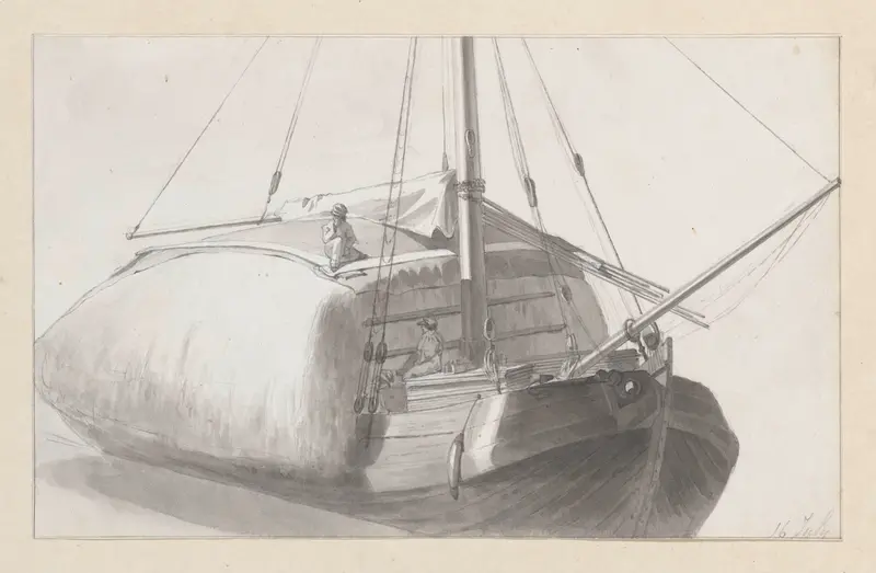Een boot met een lading hooi Wall Art by Hendrik Abraham Klinkhamer - High-Resolution Digital Print