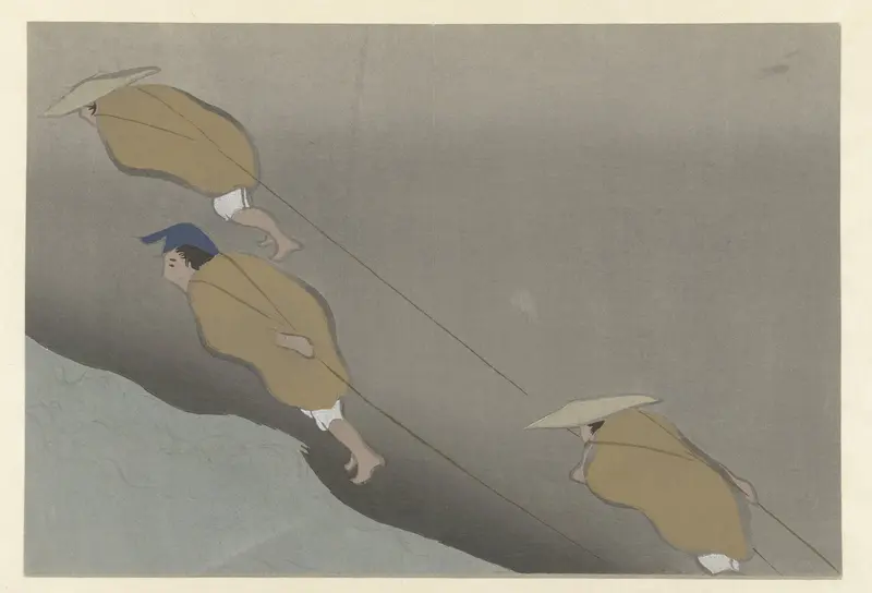 Een boot trekken Wall Art by Yamada Naosaburo - High-Resolution Digital Print