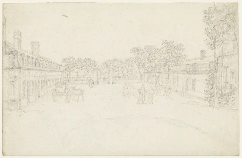 Een cour tussen twee corps de logis Wall Art by Georges Michel - High-Resolution Digital Print