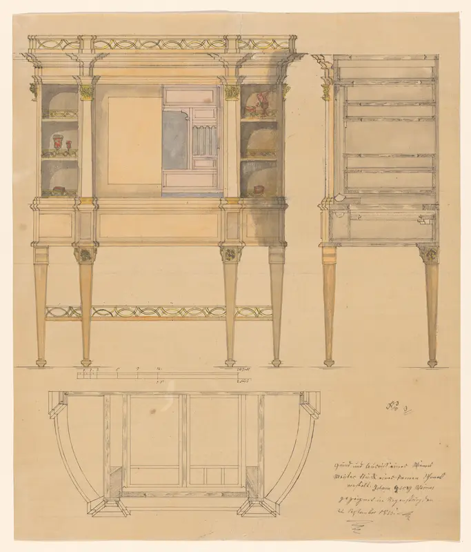 Een damessecretaire Wall Art by Johann Georg Weimar - High-Resolution Digital Print