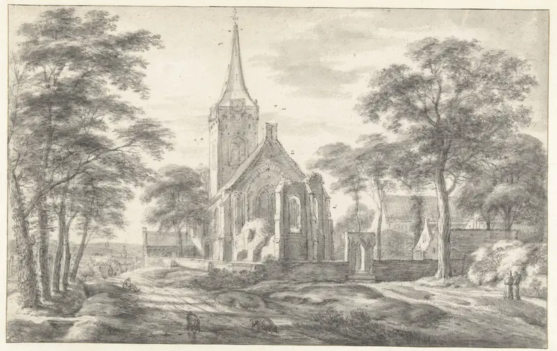 Een dorpskerk Wall Art by Simon de Vlieger - High-Resolution Digital Print