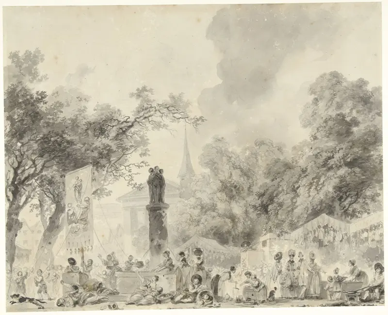 Een feestdag in de stad Wall Art by Jean Honoré Fragonard - High-Resolution Digital Print