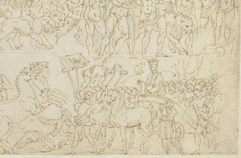 Een fresco en voorstellingen op sarcofagen Wall Art by anonymous - High-Resolution Digital Print