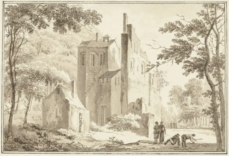 Een gezicht op een ruine Wall Art by Hendrik Tavenier - High-Resolution Digital Print