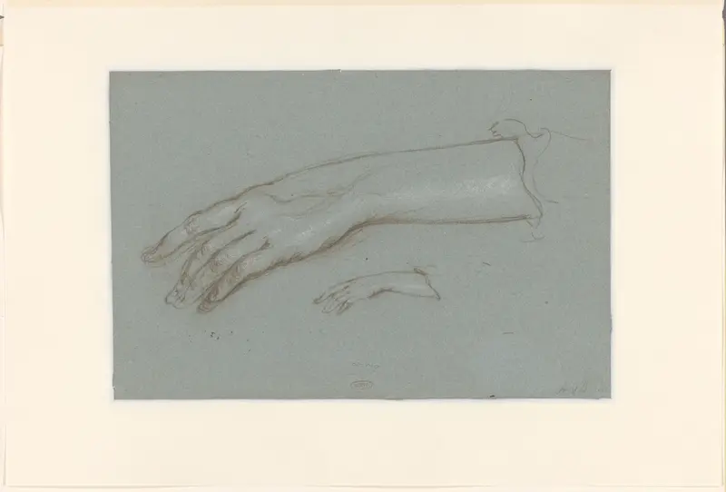 Een grote en een kleine studie van een hand Wall Art by Unknown - High-Resolution Digital Print