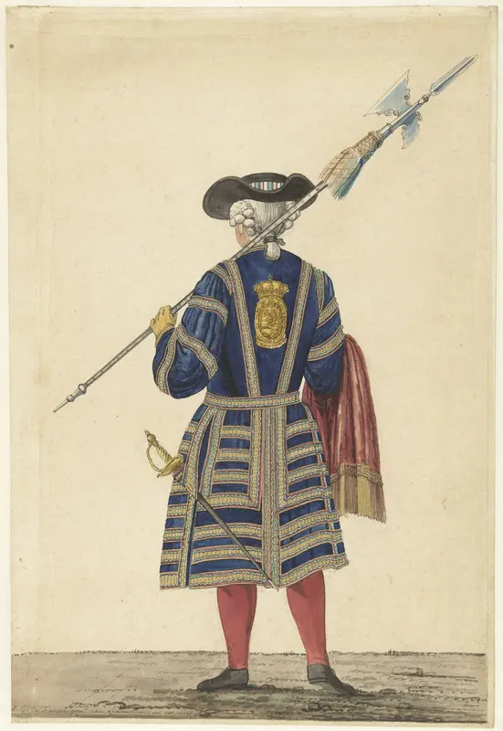 Een hellebaardier, van achteren Wall Art by Isaac Lodewijk la Fargue van Nieuwland - High-Resolution Digital Print