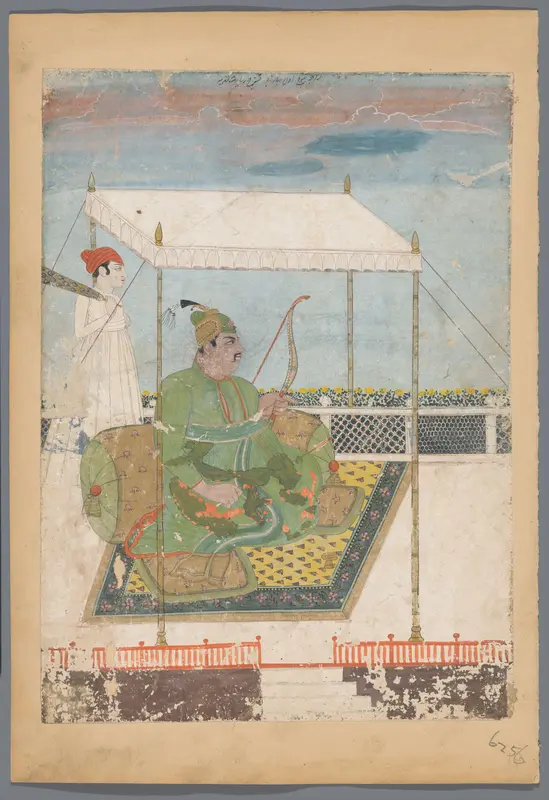 Een hindoe-vorst onder een baldakijn (Raja Bhoj?) Wall Art by anonymous - High-Resolution Digital Print