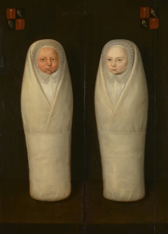 Een ingebakerde tweeling: de vroeg gestorven kinderen van Jacob de Graeff en Aeltge Boelens Wall Art by anonymous - High-Resolution Digital Print