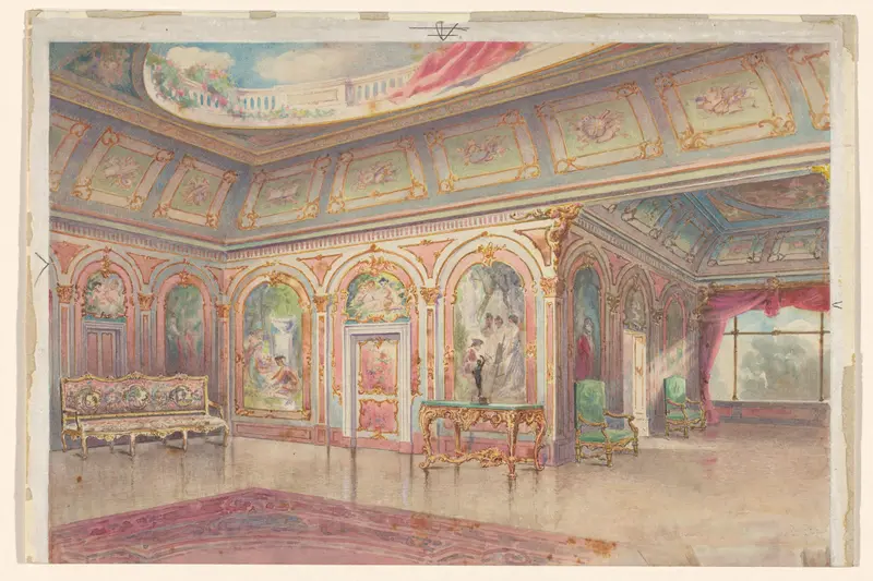 Een interieur in neo-rococo stijl Wall Art by anonymous - High-Resolution Digital Print