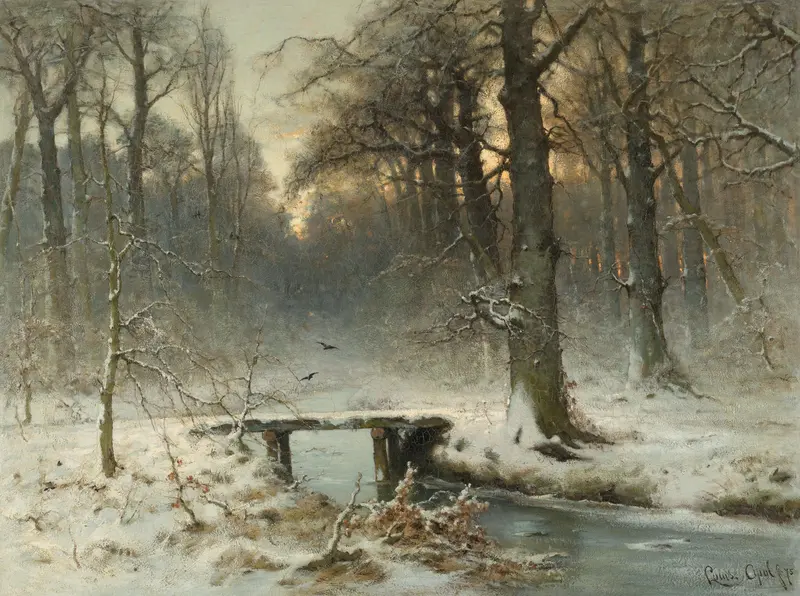 Een januari-avond in het Haagse bos Wall Art by Louis Apol - High-Resolution Digital Print